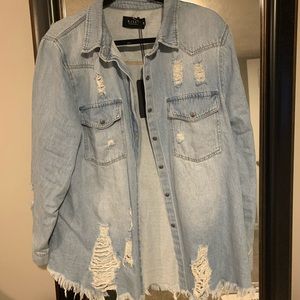 Risen denim shirt/shacket
